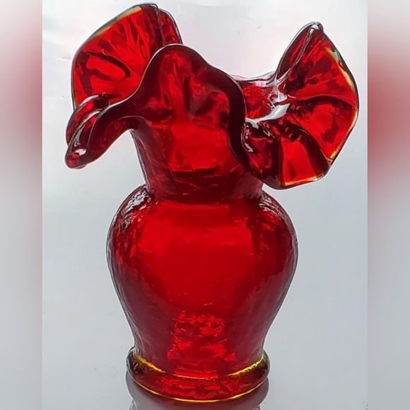 Kanawha Cadmium Crackle 5" Ruffle Vase - Picture 13 of 16